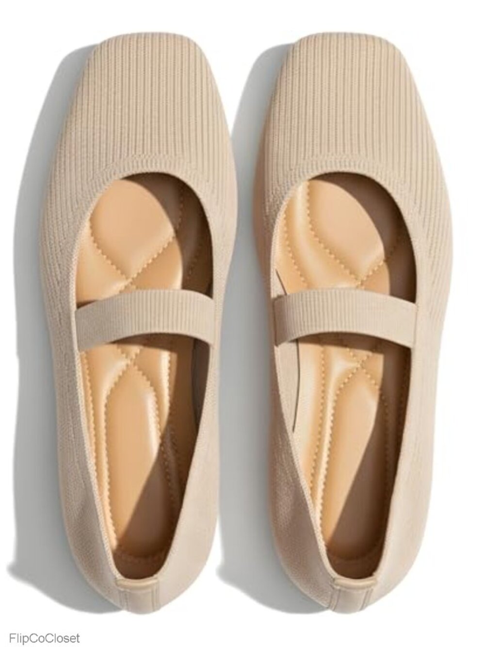 Mary Jane Flats Breathable Knit Ballet Comfortable Slip-On Shoes